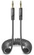 Kabel RCM-Pelikan SBS 3.5mm - 3.5mm spiralowy ciemny szary przewód 1