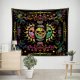 ITIMPORT Dekoracja ŚCIENNA UV OBRAZ Fluorescencyjny GOBELIN ODBLASK 150x150cm Czacha 5
