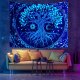ITIMPORT Dekoracja ŚCIENNA UV OBRAZ Fluorescencyjny GOBELIN ODBLASK 150x150cm Czacha 8