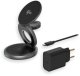 Ładowarka Prestigio Twist 3-in-1, wireless Qi2 charging station for iPhone (15W), AppleWatch (2.5W) & AirPods (5W), Qi2 certified, magnetic charging pads with stand function, foldable, power adapter 30W, USB-C charging cable 1 m, space gray 3