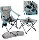 Mentor PLATINET CAMPING SET OF 2, FOLDING TABLE/ FOOTREST + CHAIR BLACK BLUE [45907] 1
