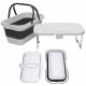 InnovaGoods PLATINET CAMPING PICNIC BASKET 47X29X23,5 CM, 16L, FOLDING, WITH 2 IN 1 LID / TABLE WHITE-GREY [45904] 3