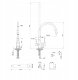 Bateria kuchenna Hydroland GLAMOUR BATERIA ZLEW. Z FILTREM CHROM / CZARNA WYL 2