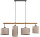 Lampa wisząca TKKRYWULT Tk Lighting Deva 6108 lampa wisząca zwis 4x15W E27 beżowa/drewniana 1