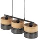 Lampa wisząca TKKRYWULT TK Lighting Nicol 4801 lampa wisząca zwis 3x15W E27 czarna/dąb 3