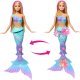 Lalka Barbie Mattel Syrenka z długimi blond włosami z różowymi pasemkami, funkcją rozkwitających kwiatów (JDM72) 3