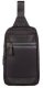 Piquadro Piquadro, Trakai, Leather & Fabric, Mono Sling, Textile Crossbody Bag, Black, 42021990, 31 x 18 x 7 cm, For Men For Men 1