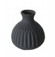 Boltze Wazon ceramiczny w prążki ESKO, czarny mat 1