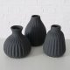 Boltze Wazon ceramiczny w prążki ESKO, czarny mat 2
