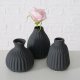 Boltze Wazon ceramiczny w prążki ESKO, czarny mat 4