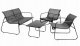 Koopman Zestaw mebli ogrodowych czarny Sofa, 2 fotele, stolik Na taras i do ogrodu 2