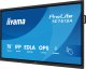 System interaktywny iiyama TE7515A-B1AG signage display Płaski panel Digital Signage 189,2 cm (74.5") Wi-Fi 550 cd/m 4K Ultra HD Czarny Ekran dotykowy Procesor wbudowany Android 3