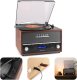 Gramofon Audizio Gramofon retro Frisco z radiem DAB brązowy one size 1