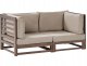 Beliani Sofa ogrodowa dla 2 osób TRANI Modułowy Certyfikowane drewno akacjowe Ciemnobrązowy 1
