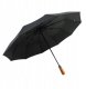 Automatyczny składany parasol z drewnianą rączką 10-ramienny XXL 115 cm czarny 1