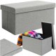 Pufa materiaowa szara 76x38x38cm Ruhhy 26131 1
