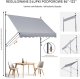 Vevor Markiza Tarasowa 250 x 120 cm z Korbką Ręczną 4