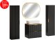 Comad Zestaw meblowy 60cm z blatem, umywalką nablatową Magic, szafkami wysokimi i lustrem LED 1