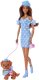 Lalka Barbie Mattel Twinning Looks - Jednakowa stylizacja w groszki z pieskiem (JFP38) 1