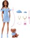 Lalka Barbie Mattel Twinning Looks - Jednakowa stylizacja w groszki z pieskiem (JFP38) 2