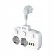 Rozgałęźnik podwójny na kablu z indywidualnymi włącznikami + USB R-273SWS/CA 1