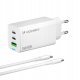 Wozinsky ładowarka GaN 65W z portami USB 2xUSB-C z kabelm C-C 65W - biała 1