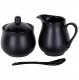 Cukierniczka i mlecznik porcelanowe czarne 3el. 3