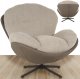 Mebel Elite Fotel wypoczynkowy Milo taupe velvet 3D obrotowy stylowy do salonu 2