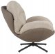Mebel Elite Fotel wypoczynkowy Milo taupe velvet 3D obrotowy stylowy do salonu 3