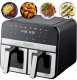 FRYTKOWNICA BEZTŁUSZCZOWA PODWÓJNA AIR FRYER DWUKOMOROWA Ceramiczna WEBBER 3