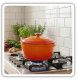 EMALIOWANY GARNEK ŻELIWNY 26cm 5L HAGE ORANGE 3