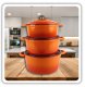 EMALIOWANY GARNEK ŻELIWNY 26cm 5L HAGE ORANGE 8