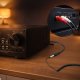 Transmiter FM Roxtone Qoltec Bezprzewodowy adapter odbiornik dźwięku Audio HiFi Home&Car| Bluetooth 6.0 | 2 x RCA | 1 x AUX 3.5mm| USB | Mikrofon 5