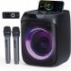 Głośnik AMT Zestaw Karaoke 400W Głośnik Bluetooth + 2 Mikrofony Bezprzewodowe LED 1