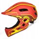 Kask rowerowy fullface dziecięcy Wozinsky z tylną lampką USB S - czerwono-żółty 2