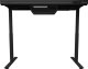 Dual-motor sit/stand adjustable-height gaming desk with built-in PC case, wireless charger, RGB lighting, control panel, and USB ports, tempered glass tabletop, black. 5