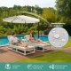 Parasol ogrodowy Black Forest, z boczkami na wysięgniku 3m duży beżowy 8