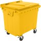 Kosz na śmieci GSG24 Kontener pojemnik na odpady śmieci komunalne PZH EN 840-2 DIN 1100L - żółty Kontener pojemnik na odpady śmieci komunalne PZH EN 840-2 DIN 1100L - żółty 5