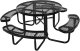 vidaXL Stół piknikowy okrągły 117 cm  - stal malowana z otworem na parasol 1
