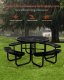 vidaXL Stół piknikowy okrągły 117 cm  - stal malowana z otworem na parasol 6