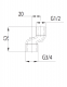 KFA Mimośród exportowy 1/2" x 3/4" nikiel (982-011-11) 2