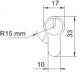 LOB Wkładka bębenkowa z gałką WG-54 35x30mm nikiel WG-38N 2