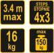 Vorel Drabina wielofunkcyjna aluminiowa 12 stopniowa (17704) 8
