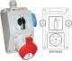 Spamel Zestaw instalacyjny z gniazdem 32A 5P+2x2P+Z 0-1 czerwony (ZI05R442) 1