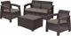 Allibert Zestaw mebli ogrodowych CORFU BOX SET - brązowy 1