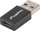 Adapter USB Lanberg USB-A - USB-C Czarny  (AD-UC-UA-01) 1