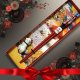 Golden Turtle Brand Pałeczki do sushi bambusowe 1 para z podstawką kotek w pudełku na prezent 4