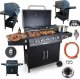Heckermann Grill gazowy ogrodowy stalowy nierdzewny 5+1 YF-01JY05-B żeliwny ruszt 17,4 kW czarny 1