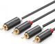 Kabel Ugreen RCA (Cinch) x2 - RCA (Cinch) x2 1m czarny (UGR313BLK) 2