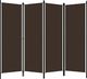 vidaXL Parawan 4-panelowy, brązowy, 200 x 180 cm 2